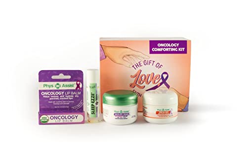 PhysAssist - Comfort kit for Chemo & Radio Patient The Gift of Love, Faith & Support. 2-1.5 oz face and body cream plus lip balm & roll-on