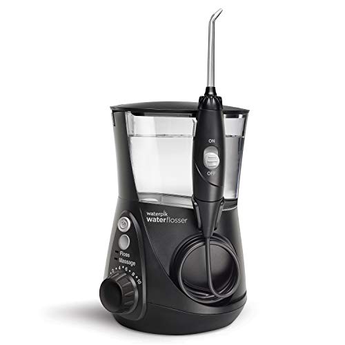 Waterpik Aquarius Water Flosser Professional For Teeth, Gums, Braces, Dental Care, Electric Power With 10 Settings, 7 Tips For Multiple Users And Needs, ADA Accepted, Black WP-662, Packaging May Vary