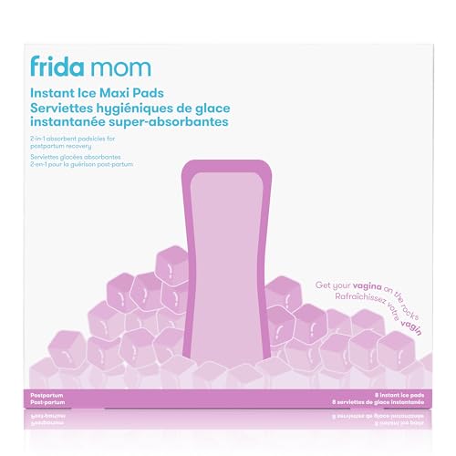 Frida Mom 2-in-1 Postpartum Pads, Absorbent Perineal Ice Maxi Pads, Instant Cold Therapy Packs and Maternity Pad in One