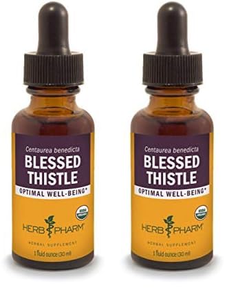 Herb Pharm Certified Organic Blessed Thistle Liquid Extract - 1 Ounce (Pack of 2)