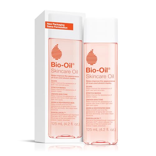 Bio-Oil Skincare Body Oil, Serum for Scars and Stretchmarks, Face Moisturizer Dry Skin, Non-Greasy, Dermatologist Recommended, Non-Comedogenic, For All Skin Types, with Vitamin A, E, 4.2 oz