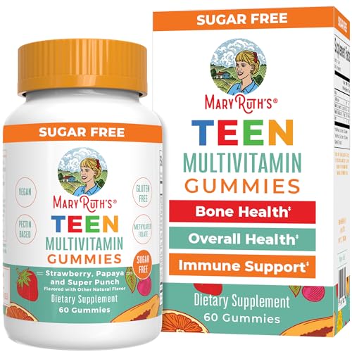 MaryRuth's Multivitamin for Teens | Sugar Free | Vitamin Gummy for Ages 13+ | Vitamin C | D and E | B | Biotin | Zinc for Immune Support | Energy | Skin and Hair | 60 Count