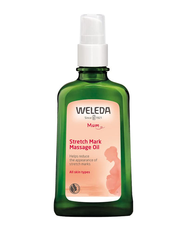 Weleda Stretch Mark Pregnancy Massage Oil, 3.4 Fluid Ounce, Plant Rich Oil with Vitamin E, Sweet Almond, Jojoba and Arnica Oils