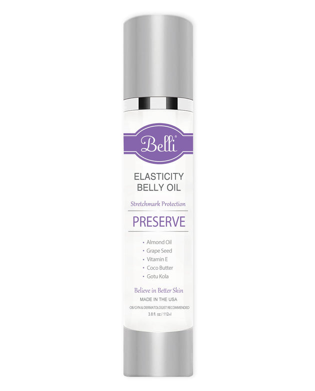 Belli Pregnancy Stretch Mark Belly Oil: 3.8 Ounces of Essential Maternity Skin Care with Vitamin E for Healthy Skin, Scar Protection, and OB-GYN, Dermatologist Recommended