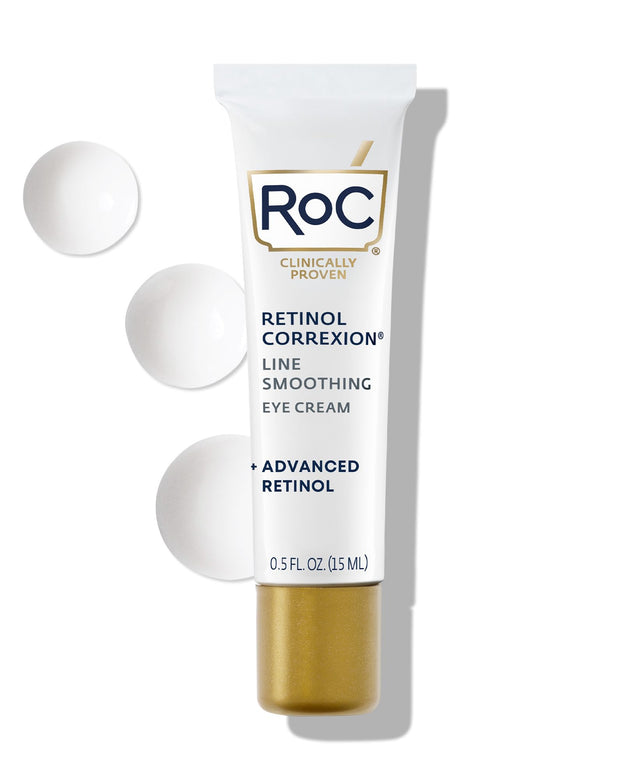 RoC Retinol Correxion Under Eye Cream for Dark Circles & Puffiness, Daily Wrinkle Cream, Anti Aging Line Smoothing Skin Care Treatment for Women and Men, 0.5 oz (Packaging May Vary)