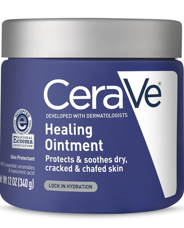 CeraVe Healing Ointment | Moisturizing Petrolatum Skin Protectant for Dry Skin with Hyaluronic Acid and Ceramides | Lanolin Free & Fragrance Free | 12 Ounce