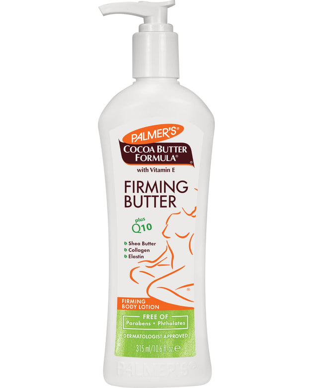 Palmer's Cocoa Butter Formula with Vitamin E + Q10 Firming Butter Body Lotion, Postpartum Essentials Skin Care, Shea Butter, Collagen and Elastin, 10.6 Fl Oz