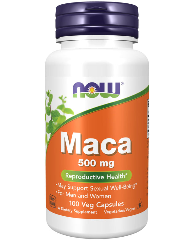 NOW Foods Supplements, Maca (Lepidium meyenii) 500 mg, For Men and Women, Reproductive Health*, 100 Veg Capsules