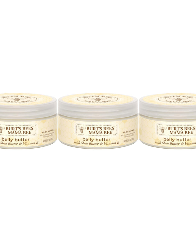 Burt's Bees Mama Belly Butter with Shea Butter and Vitamin E, 99.0% Natural Origin, 3 Pack