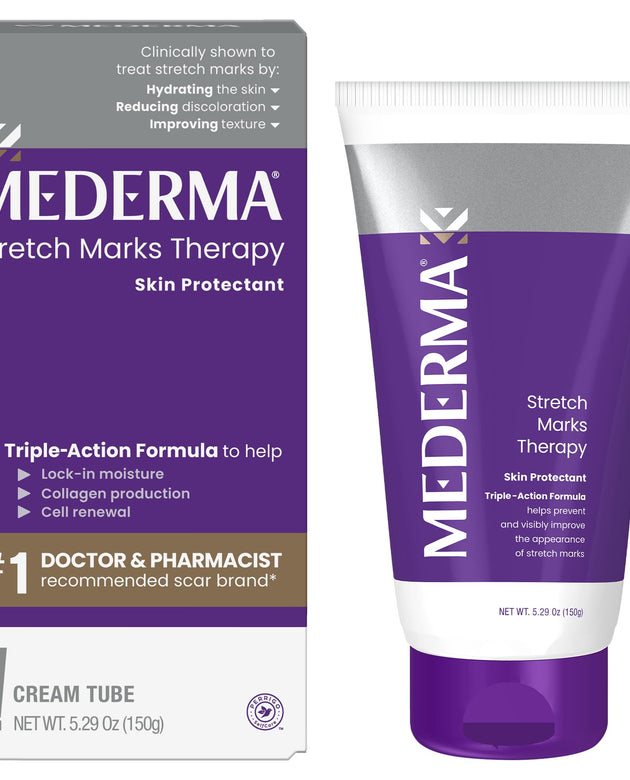 Mederma Stretch Marks Therapy, Helps Prevent and Treat Stretch Marks, Safe to Use When Pregnant, Pregnancy Skin Care, 5.29 oz (150g)