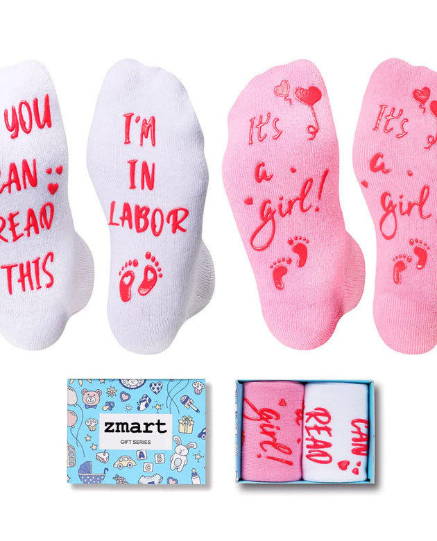 Zmart Mom to Be Expecting Mom Gifts, Pregnancy Gifts for Pregnant Friend Wife, Labor And Delivery Socks 2 Pack
