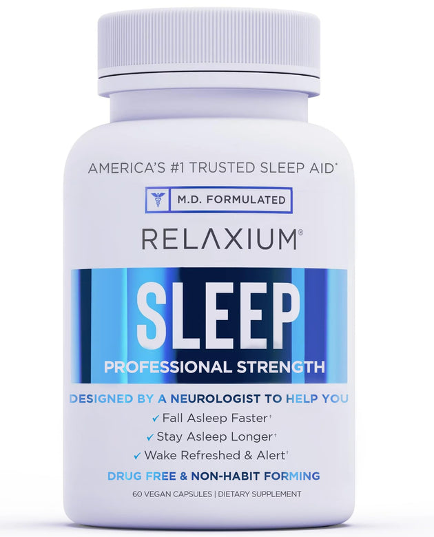 Relaxium Sleep Aid for Adults, Melatonin 5mg with Magnesium Glycinate, Sleep-Promoting Valerest & Ashwagandha, Non-Habit Forming Sleep Supplement, 60 Capsules, 30-Day Supply