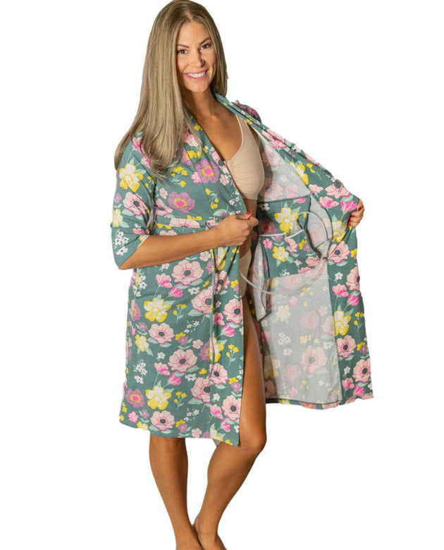 Gownies Post Surgery Mastectomy, Breast Cancer Recovery Robe with Internal Pockets (US, Alpha, X-Small, Small, Regular, Regular, Charlotte)