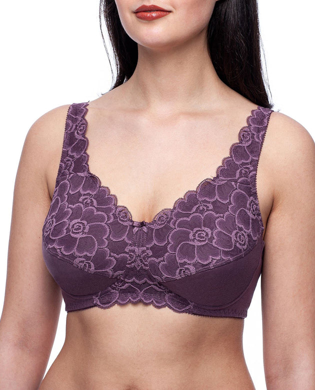 frugue Women's Post Surgery Mastectomy Bra with Pockets Surgical Purple US 34 F