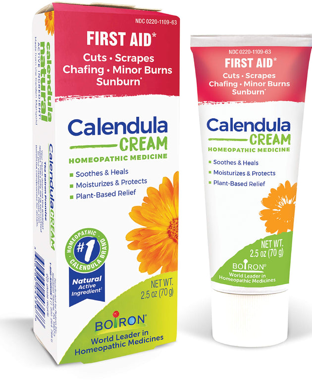 Boiron Calendula Cream for First Aid, Minor Burns, Cuts, Scrapes, Insect Bits and Sunburn - 2.5 oz