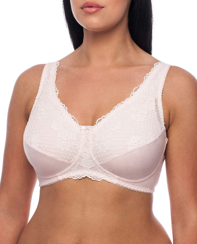 frugue Women's Post Surgery Mastectomy Bra with Pockets Surgical Pinkish US 34 F