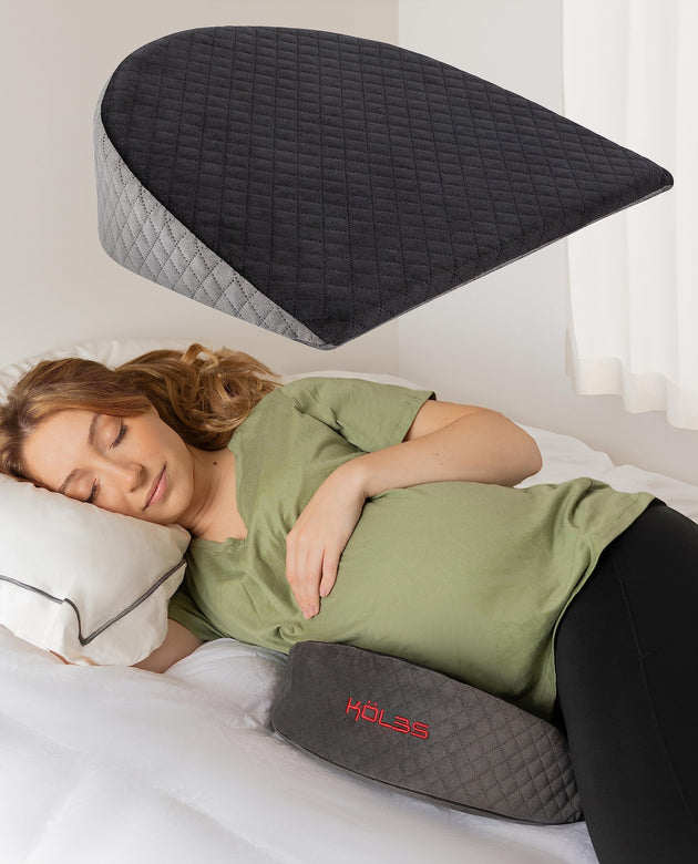 Kӧlbs Wedge Pregnancy Pillow | Memory Foam Pregnancy Pillow for Sleeping, Back, Knees and Legs | Maternity Wedge Pillow for Belly Support